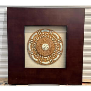 Framed Sculptural Medallion Wall Art 36"h x 36" w